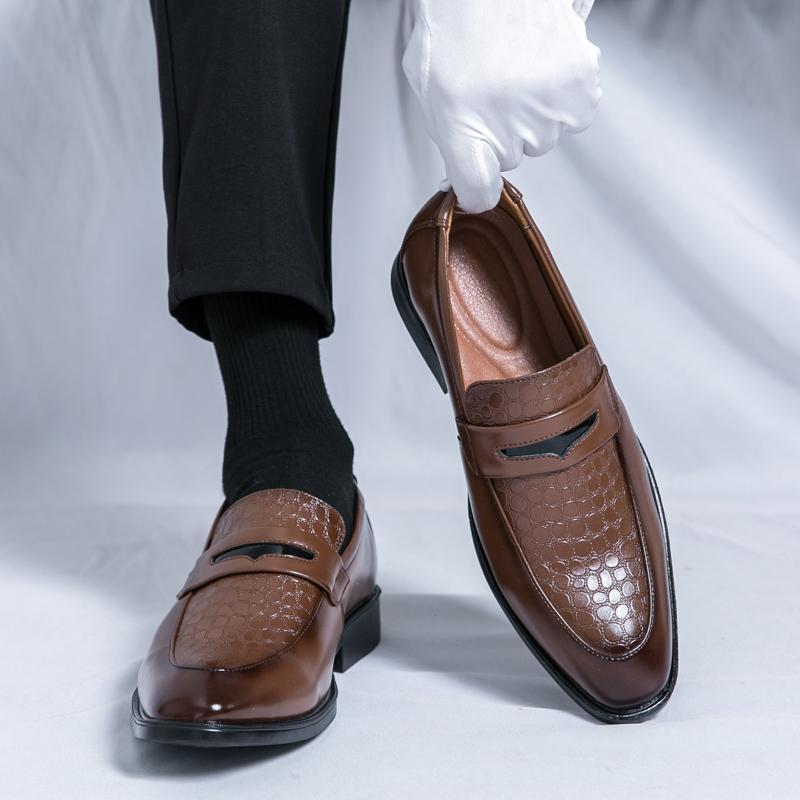 Men Loafers Black Office Shoes Formal Business Blue Wedding Dress Prom Blazers Tuxedo Party Shoes Large Size