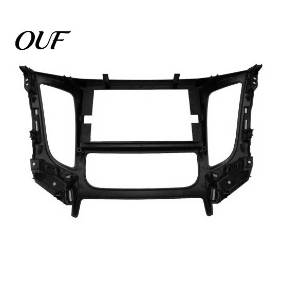 Automatic Air Conditioning Console Frame 9 Inch Car Radio Fascia for TRITON 2015, Navigation Panel Manual Dash Kit Manual/Auto AC, Stereo Install