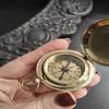 Brass Push Button Pocket Compass Polish Brass 5.08 Cm