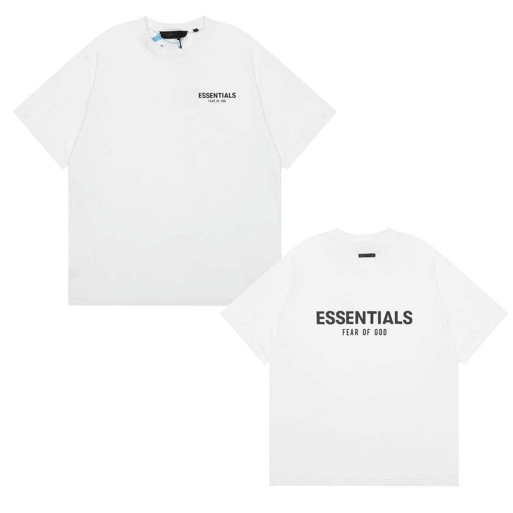 Fear Of God Essentials Футболка оверсайз с принтом букв сзади Мужская Женская Чистый хлопок Повседневная с коротким рукавом 3 цвета