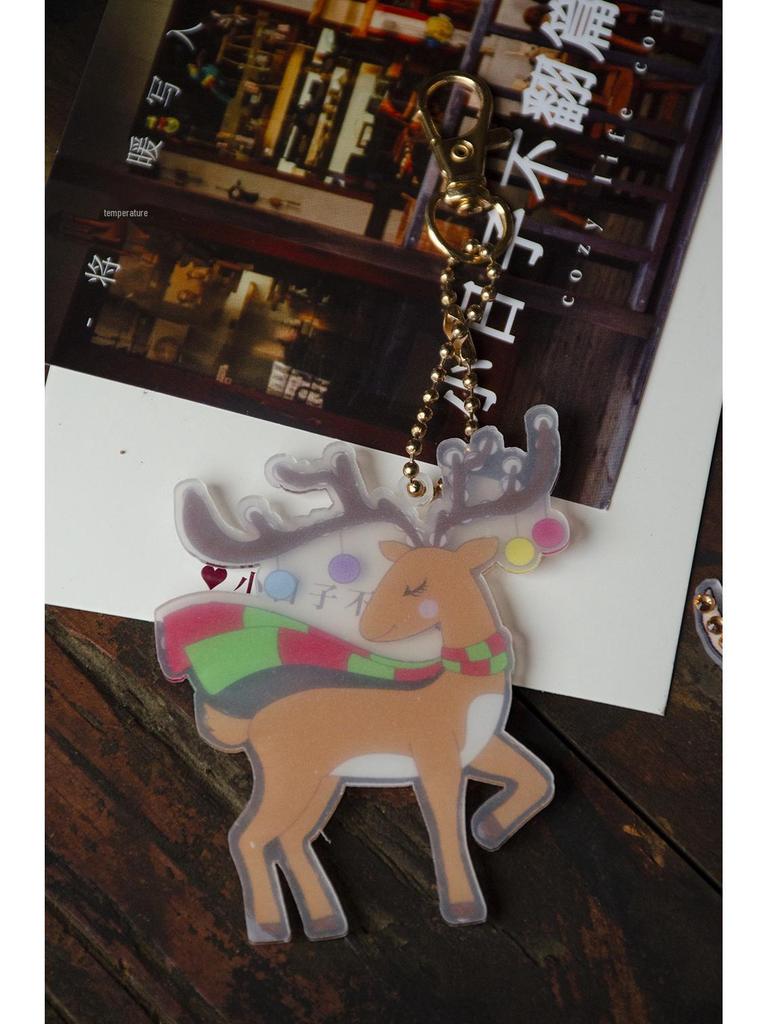 Christmas Gift DIY Diamond Painting Keychain Pendants - Handmade Acrylic Dot Stick-ons