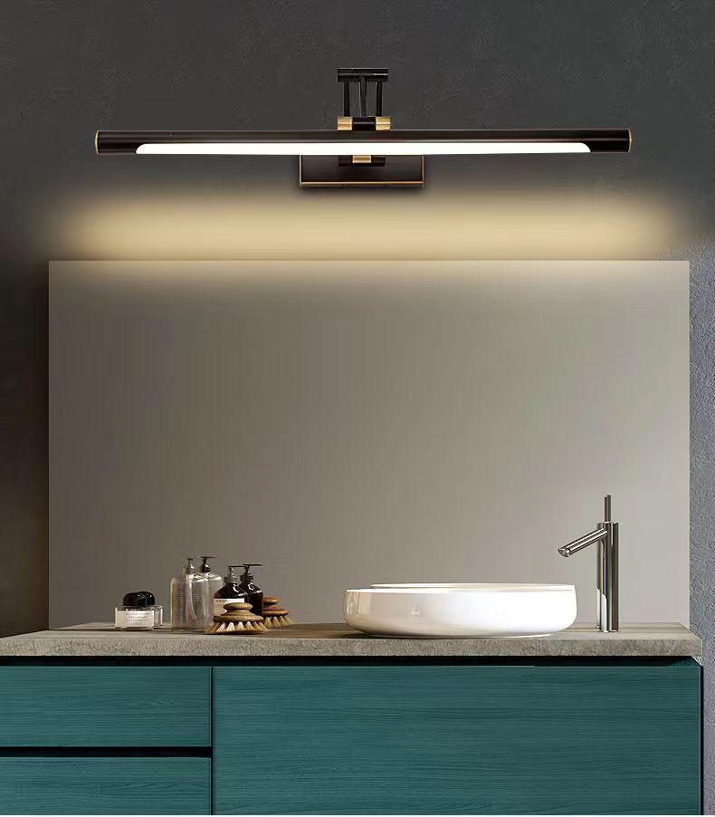 LED Foldable Vanity Light: Minimalist, Punch-Free, Waterproof, Fog-Proof Chinese Mirror Cabinet Wall Light for Bathroom Makeup.