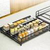 Выдвижная полка для хранения, 3-слойная, складная, кухонная, для приправ, съемные металлические полки для хранения, водонепроницаемый органайзер для дома