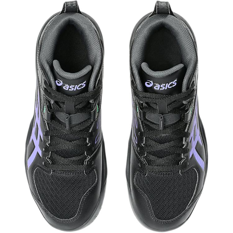 Asics Dunkshot Mb 10 Удобные Прочные Поддерживающие Средневысокие Детские Баскетбольные Кроссовки Детская кроссовка Черный Фиолетовый 1064A019-002
