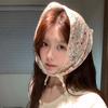 Cotton Spring Silk Scarves Pastoral Style Triangular Headband Bohemian Hair Band  Neck Decoration