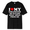 I Love My Girlfriend T Shirt Men Gift Valentine's Day I Love My Boyfriend Clothes Funny Street Tee Tops Cotton Girls T-Shirts