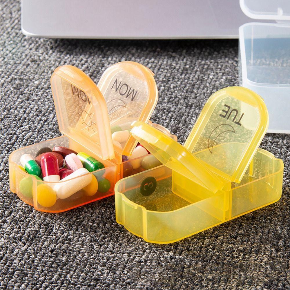 14 Grid 7-Day Pill Organizer Moisture-proof Medicine Storage Box for Travel Household