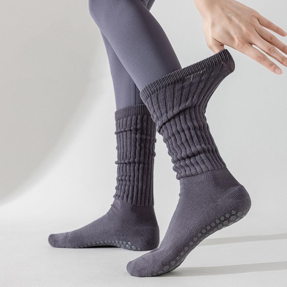 Solid Color Pilates Socks Cotton Dot Non-slip Socks Breathable Ankle Socks Women