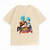 Dragon Ball Fighterz Goku Vegeta Blue Print T-Shirt Casual Short Sleeve Cotton Anime Streetwear Unisex's T-Shirt