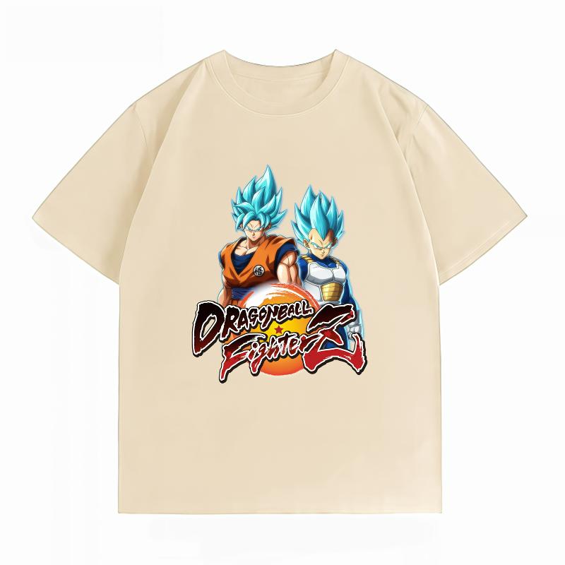 Dragon Ball Fighterz Goku Vegeta Blue Print T-Shirt Casual Short Sleeve Cotton Anime Streetwear Unisex's T-Shirt