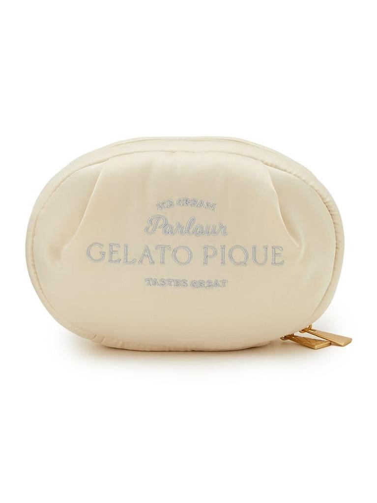 Gelato Pique Satin Logo Embroidered Pouch PWGB234658 OWHT