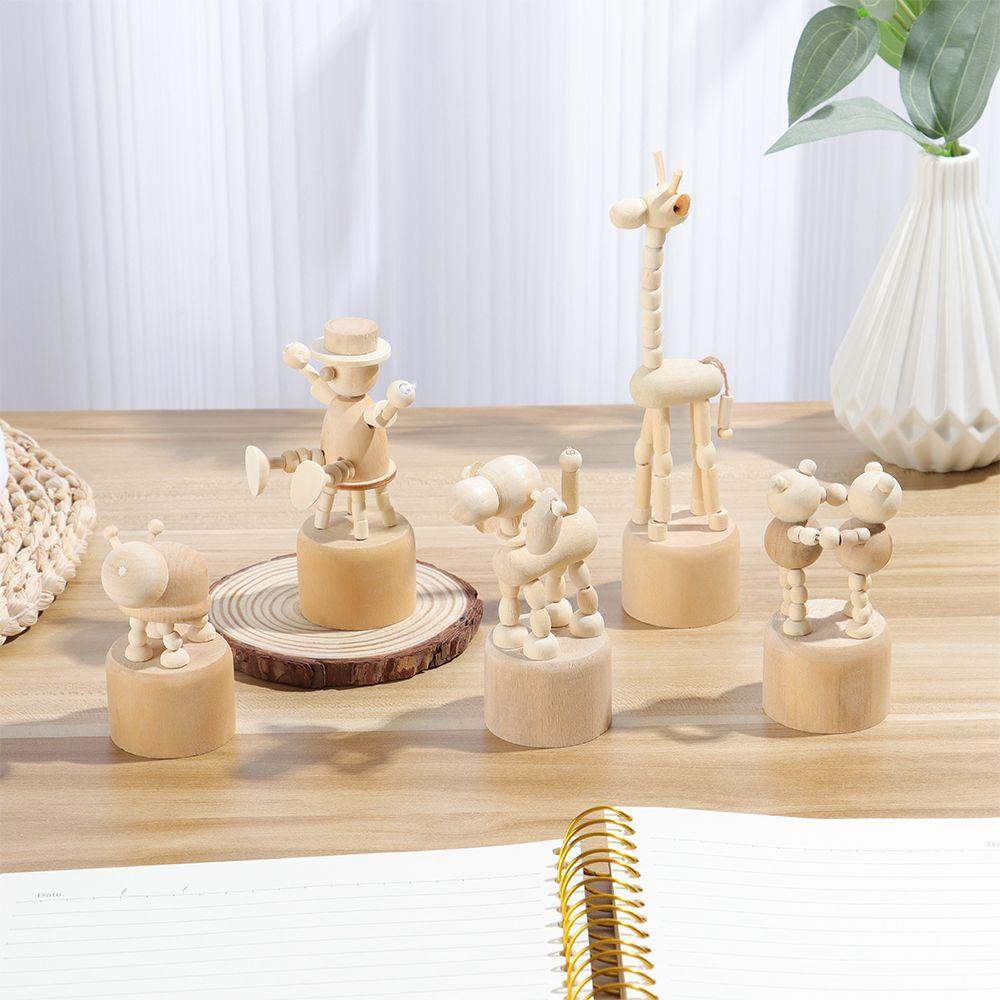 Shelf Home Decoration Wood DIY Craft Wooden Animal Ornaments Educational Toys Mini Desktop Decor