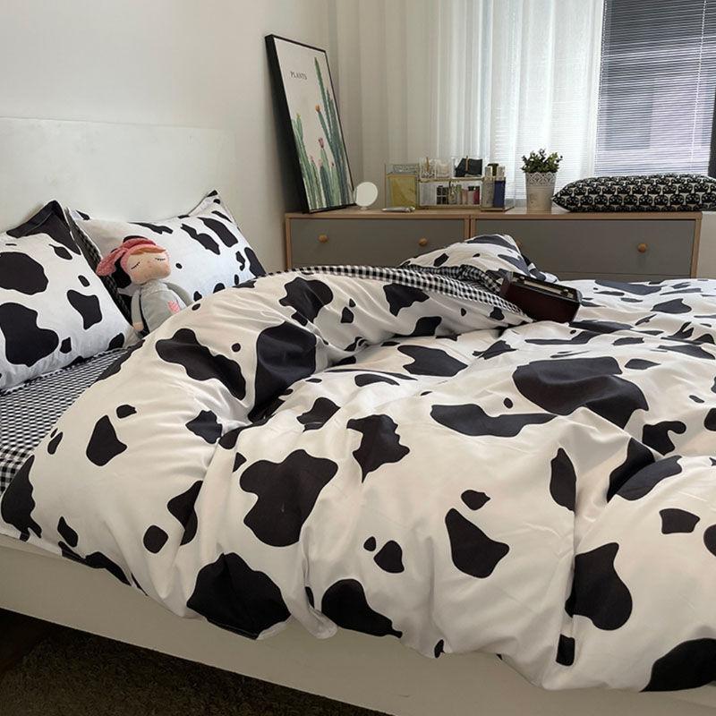 Комплект из четырех предметов из стираного хлопка, простыня, пододеяльник, комплект из трех предметов для спальни, односпальная кровать.