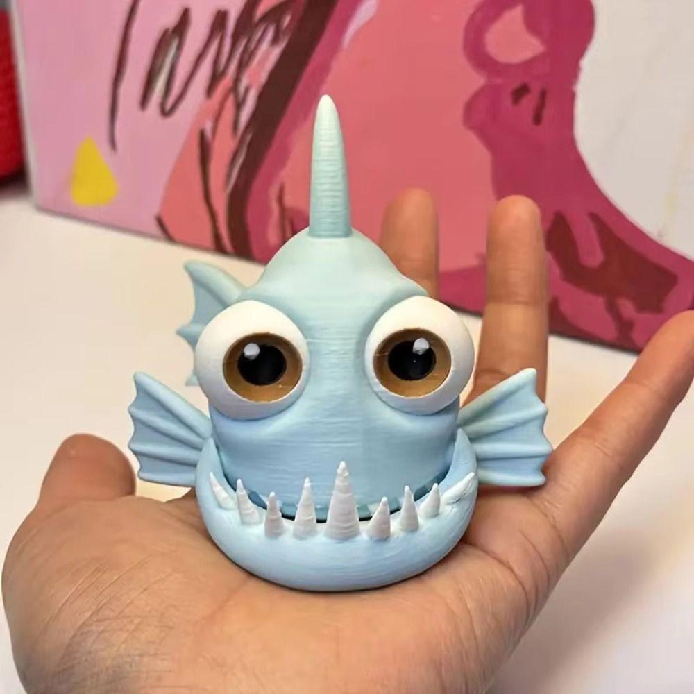 PLA 3D Printed Piranha Action Figures Handmad Joints Can Move Realistic Piranha Model Toy Animals Figure Statue