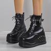 Gothic Rivet Platform Ankle Boots Demonia 2023 - Женские Большого Размера в Стиле Мартин
