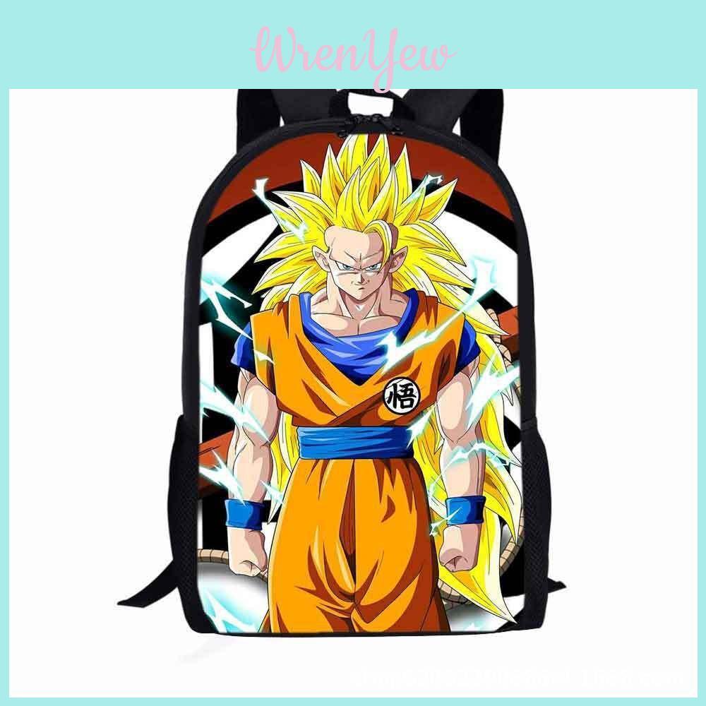 Школьный рюкзак для мальчиков с изображением персонажей Dragon Ball, изготовленный из дышащей ткани Оксфорд и обладающий большой вместимостью.