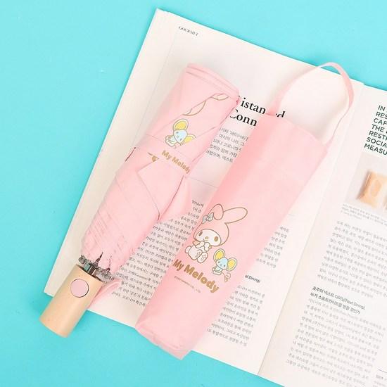 Sanrio Полностью автоматический 3-ступенчатый зонтик, женский зонт, длина 55 см, популярный персонаж в Корее