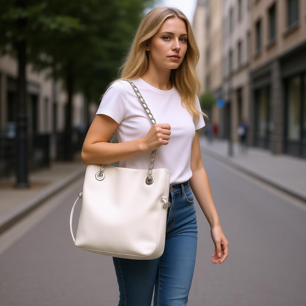 Women's Fashion Bucket Bag with Chain Strap Black Leather Shoulder Bag for New In PU Letter Decoration Small Underarm Shoulder