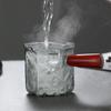 120 мл Жаростойкий Стеклянный Мерный Стакан для Эспрессо со Шкалой Молочник с Одним Носиком и Деревянной Ручкой Кружка для Смешивания Латте Кофе