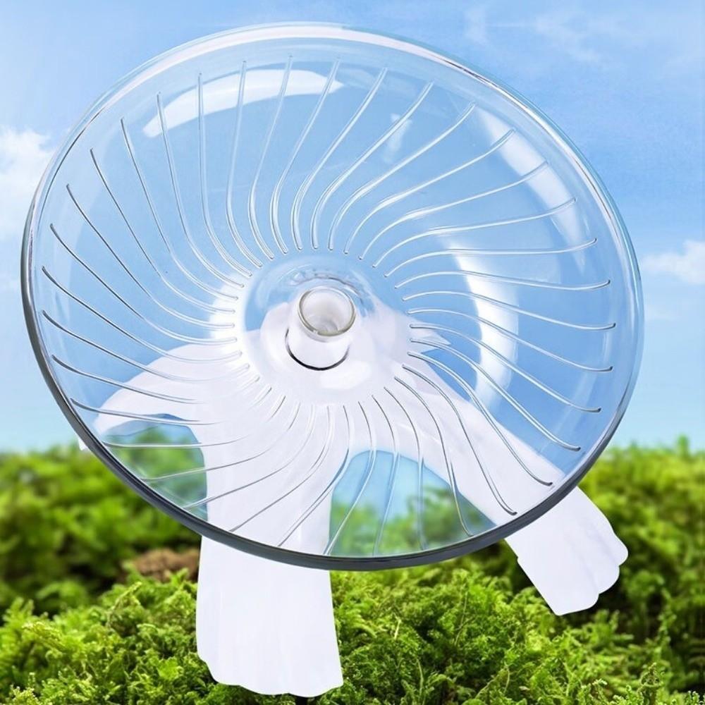 Transparent Hamster Flying Wheel Quiet Operation Plastic Exercise Squirrel Wheel Stable Base Steel Axle Running Disc Toy