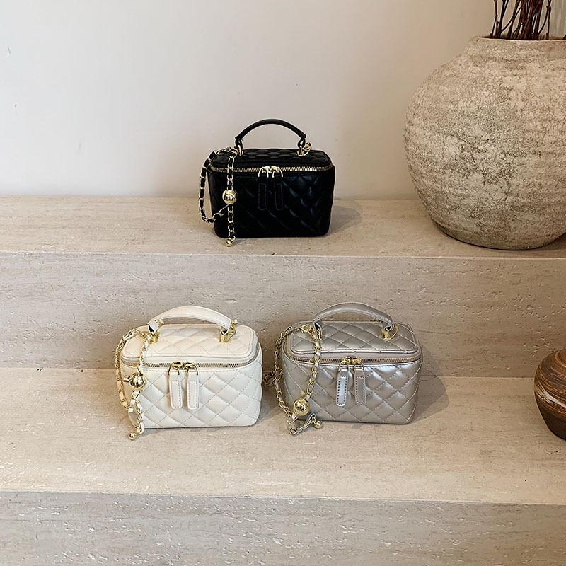 Трендовая мини-сумочка Xiao Xiang с ромбовидной стежкой и цепочкой - Универсальная квадратная сумка на плечо и через плечо