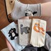 Мультяшные носки с кошкой и яйцом Женские носки Модные весенние и осенние хлопковые носки Милые аксессуары Носки с котенком