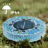 Waterproof Mosaic Solar Disk Light Auto on/Off Round LED Garden Stake Lights Courtyard Landscape Lighting Solar-powered Lights