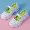 Fashion Leather Air Cushion Nurse Shoes Breathable Women Ladies Thick Soled Shoes Non-Slip White Medical Shoes One-Step Flat