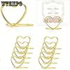 WTEMPO Wedding Place Card Holders for Table Heart Wedding Table Number Holders Mini Picture Photo Stands for Bridal Shower Party Vertical Label Holder
