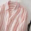 Ladies Vintage Striped Shirt Blouse Shirt Loose Summer Long Sleeve Tops
