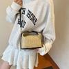 Chic Black And Khaki Pu Woven Shoulder Bag For Summer Beach Vacation Style