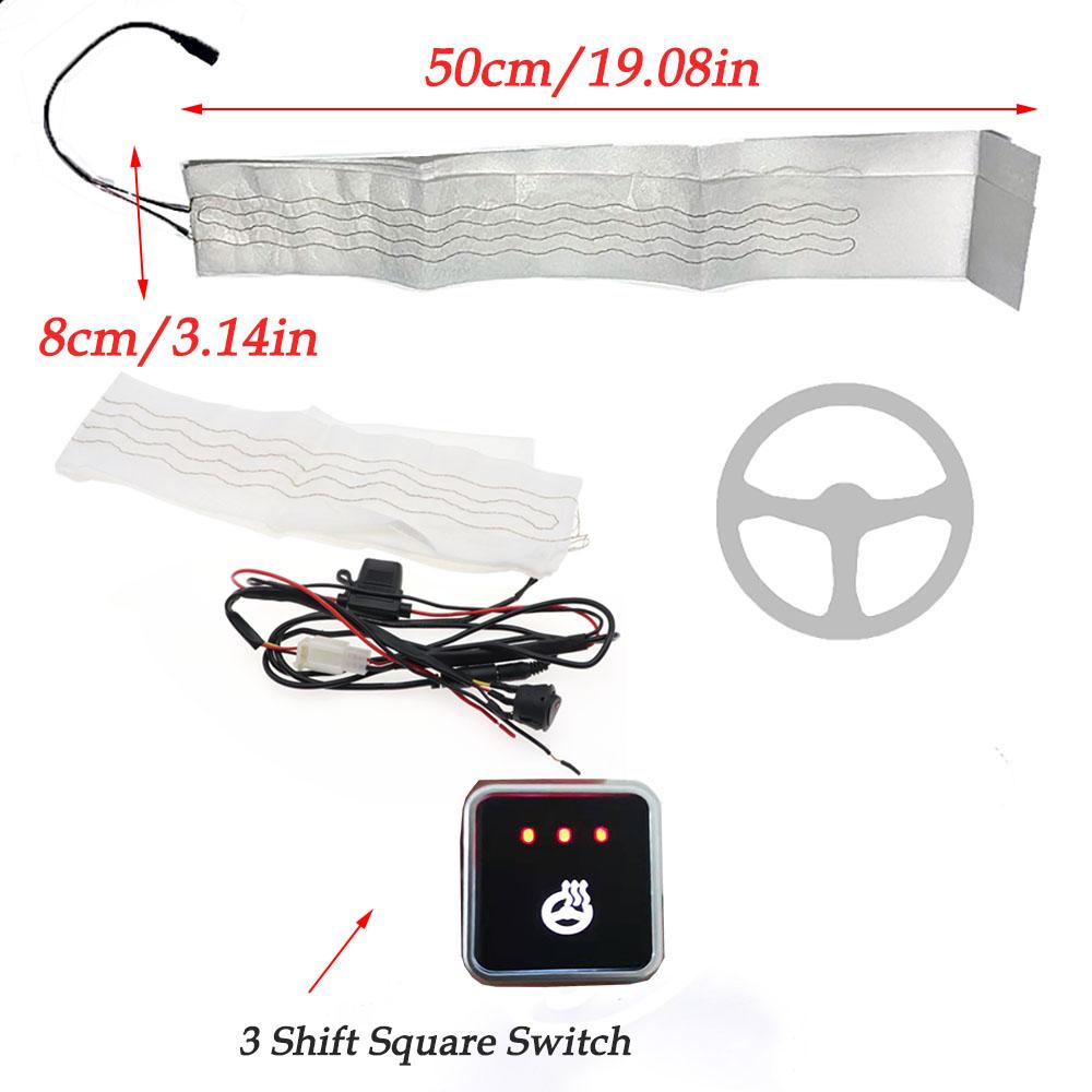 Универсальные комплекты обогревателей рулевого колеса автомобиля, автомобильные грелки, автомобильный обогреватель, круглые чехлы на колеса с переключателем для автомобилей 60X9 см