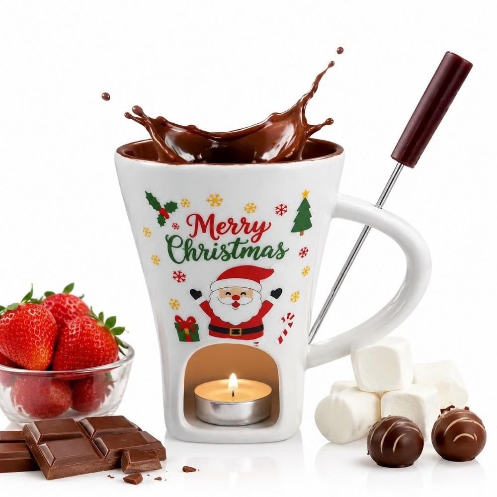Ceramic Chocolate Fondue Mug Heat-resistant Ceramic Candle Warmer Cheese Melting