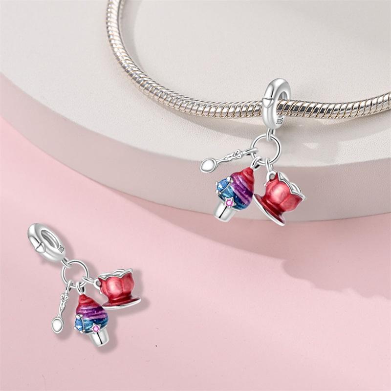 Красивый Рождественский Радужный Конфетный Подвесной Шарм Подходит для Оригинального Браслета Медный Шарм-Пончик Для Изготовления DIY Ювелирных Изделий Подарок