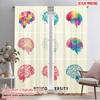 2pcs 2D Flat Printing Window Drapes Neurodiversity Brains Thinking Differently Polyester Without Electricity Family Party for