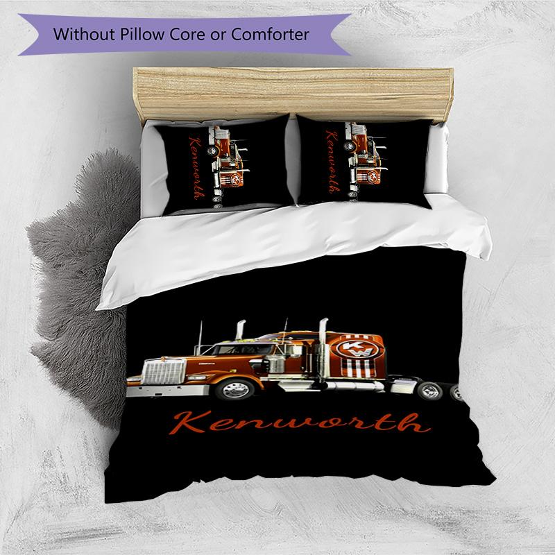 3pcs Kenworth LOGO pattern bedding set duvet cover set includes duvet cover &pillowcases,perfect all season bedroom decoration&gift