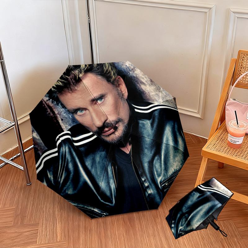 French legendary rock singer and actor Johnny Hallyday umbrella is suitable for all seasons, including home travel and outdoor activities Y1