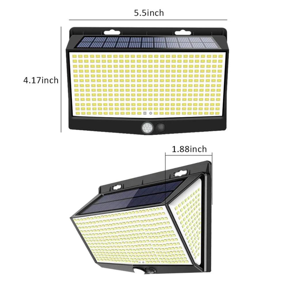 4PCS 468 LED Solar Motion Sensor Wall Lights Waterproof 3 Modes Security Solar Powered Lamp Outdoor Lighting for Garden Yard Path Garage