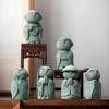 Miniature Statues Small Monk Figurines 4 Piece Resin Meditation Room  for Study Tabletop  Gifts Sets