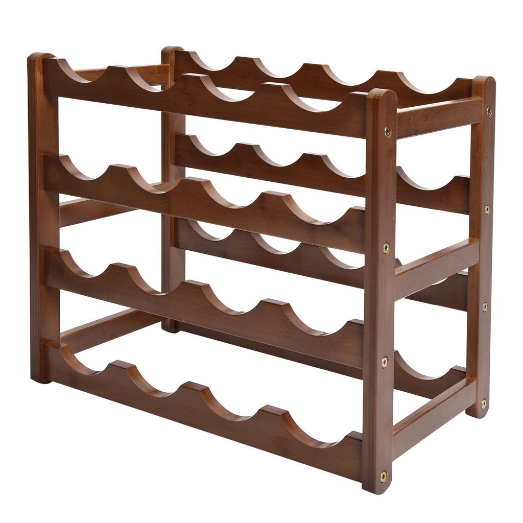 4-х уровневая винная стойка, бамбуковая стойка для хранения, держатель для винных бутылок, винная полка для домашней кухни