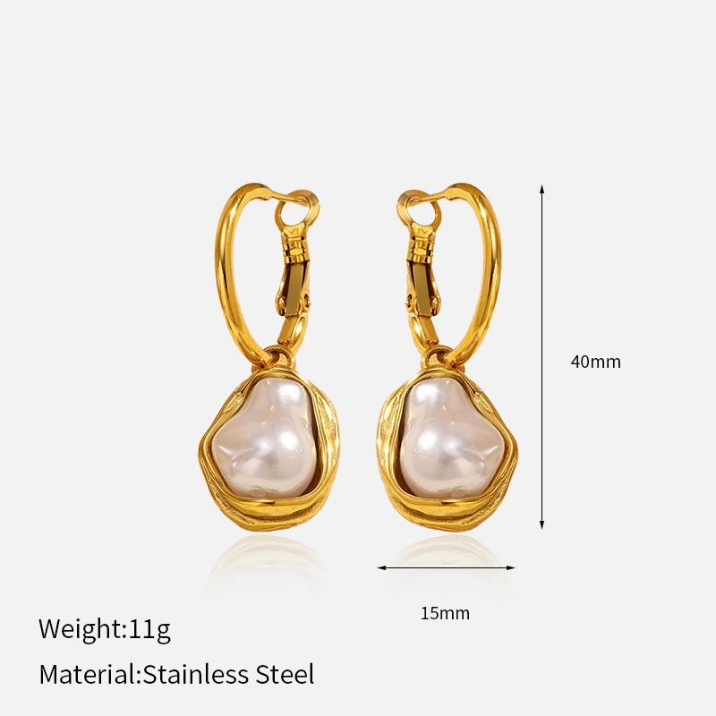 Ins Style Stainless Steel Earrings 18K Gold Plated Titanium Trendy Jewelry Men Women