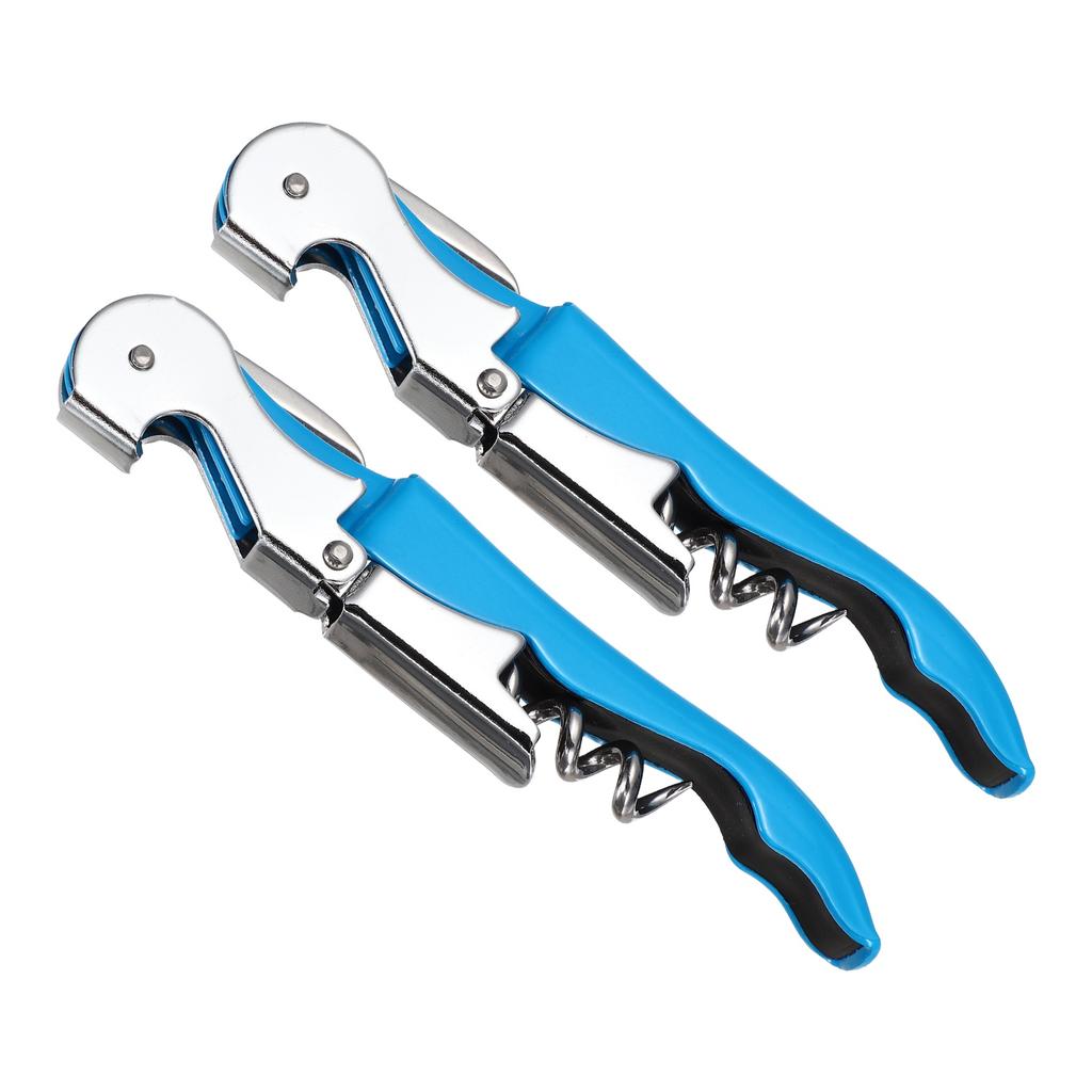 2/4Pcs Professional Waiters Corkscrew Stainless Steel Wine Key with Ergonomic Wood Grip Beer Bottle Opener and Foil Cutter
