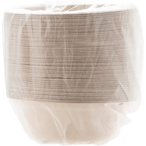 Strix Design Disposable Deep Paper Plates and Bowls, 100 Count (2 Packs of 50), 15.5cm, Unbleached, Water and Oil Resistant, Microwaveable, Stylish, C