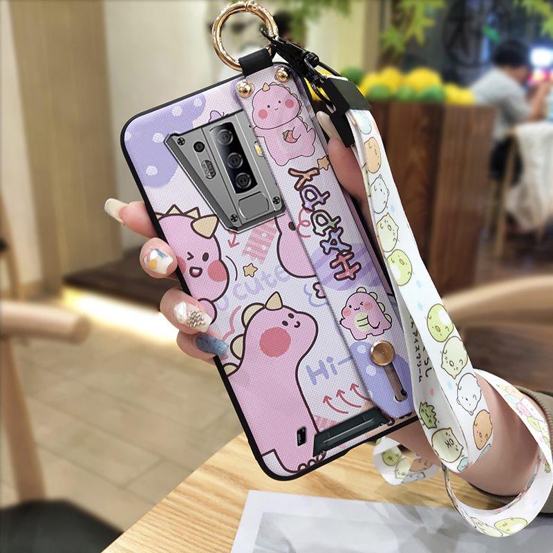Kickstand Anti-dust Phone Case For Blackview BV6900 Wrist Strap Ring Cartoon Anti-knock Waterproof Cute Dirt-resistant