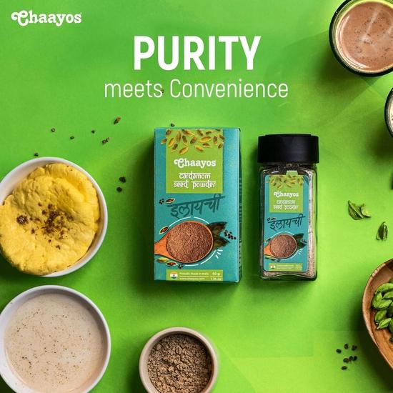 Chaayos Порошок семян кардамона (50 грамм), Порошок Элачи, только семена без шелухи, 100% натуральная специя
