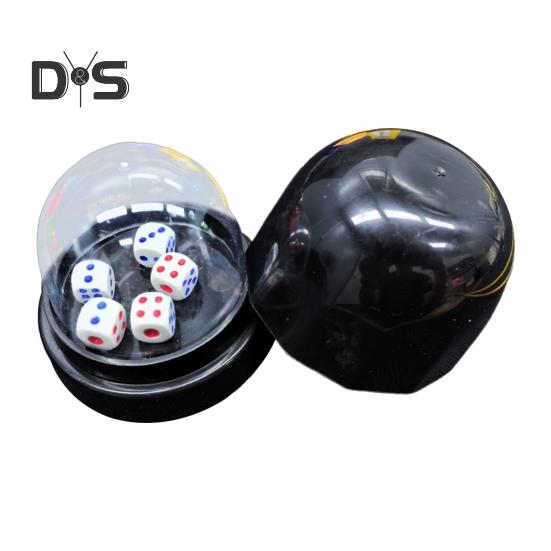 1 Set Dice Cup with Clear Cover Base 5 Dot Dice Manual Shaker Cup Adults Family Night Bar Party Gambling Drinking Board Game Casino Equipment