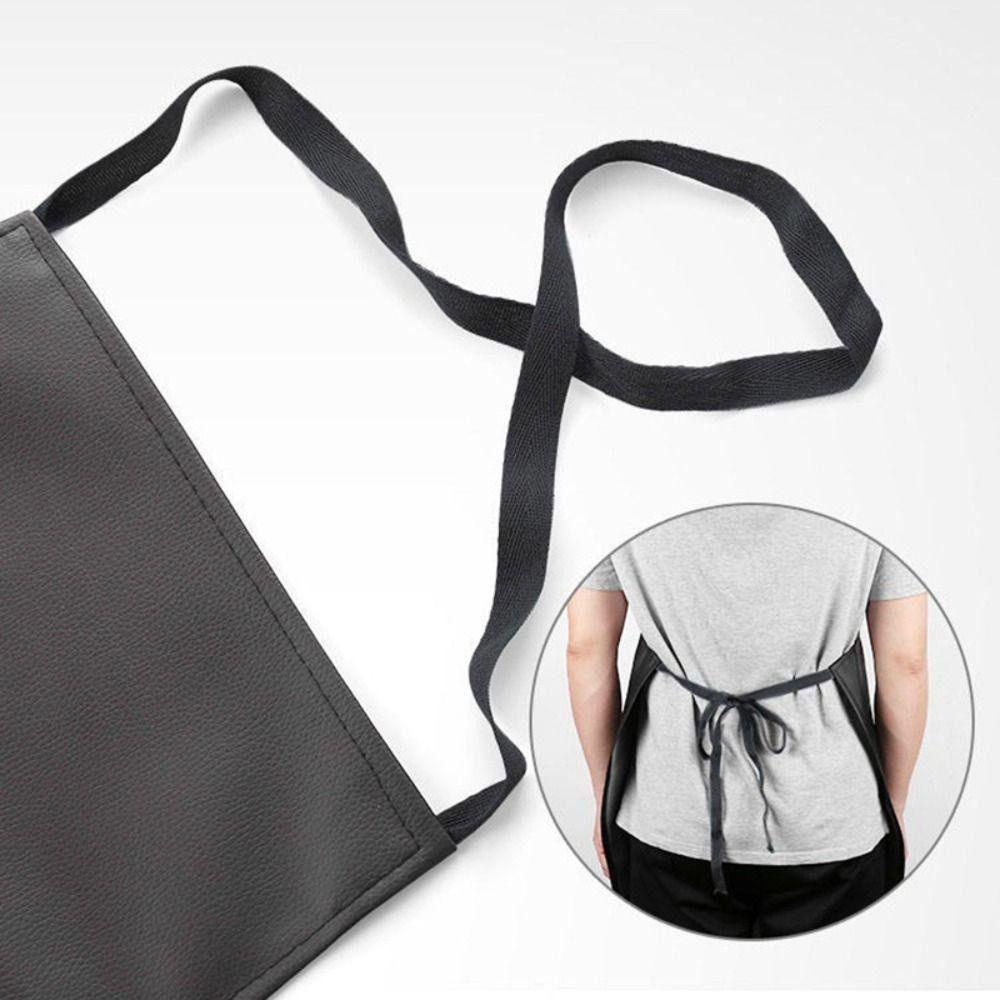Oil-proof Kitchen Apron PU Leather Cooking Work Clothes New Catering Waiter Work Clothes  Unisex
