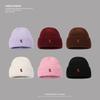 Autumn and Winter Warm Knitted Hats for Men and Women Korean Style Small Fox Embroidered Loose Big Head Circumference Woolen Hat Ins Trend