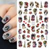 Nail Decals Chinese Slider Dragon Snake 3D Black Nail Stickers Gothic Style