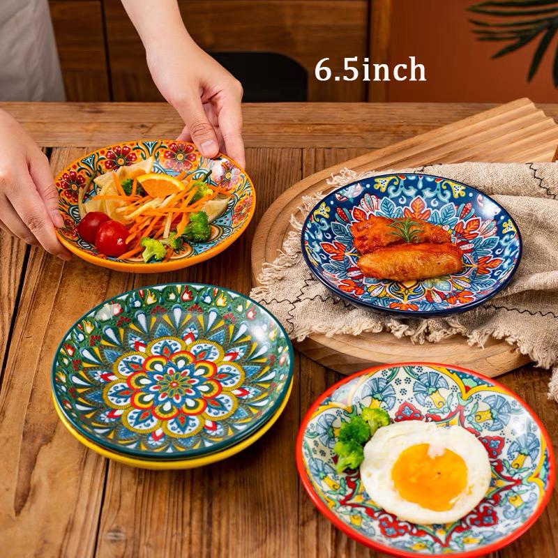 6,5 дюйма/8 дюймов/10 дюймов Керамические тарелки Тарелка для яиц Костяной диск Западные тарелки для стейка Основные блюда Неглубокие плоские тарелки